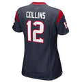 Custom #12 Navy HOU Football Shirt Top