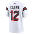 Custom #12 White HOU Football Shirt Top