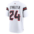 Custom #24 White HOU Football Shirt Top