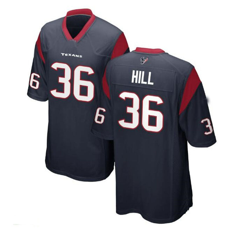 Custom #36 Navy HOU Football Shirt Top