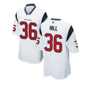 Custom #36 White HOU Football Shirt Top