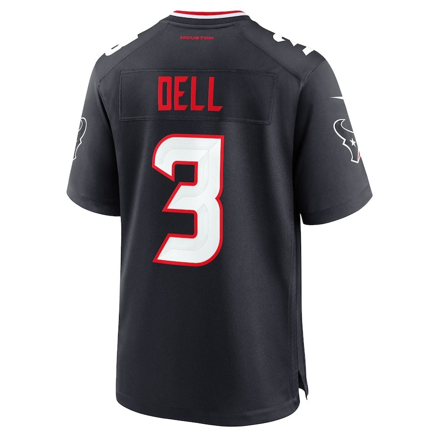 Custom #3 Navy HOU Football Shirt Top