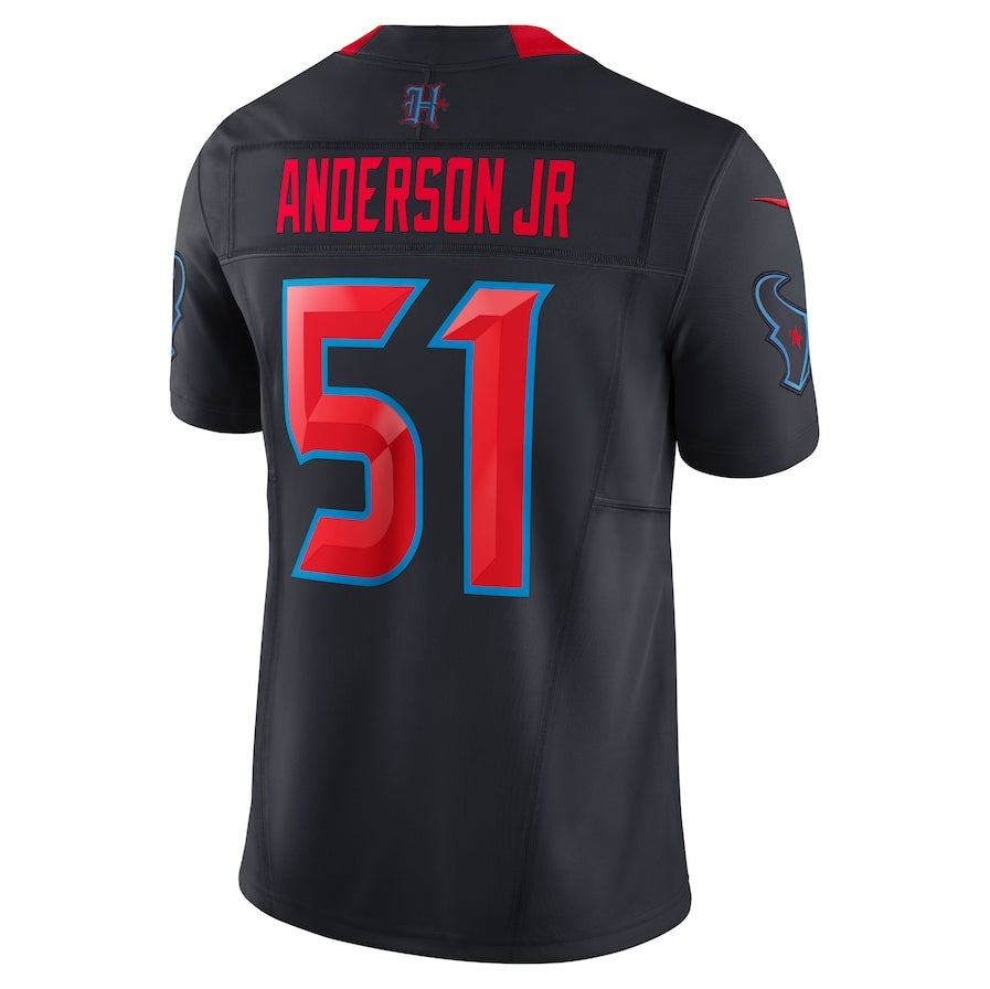 Custom #51 Navy HOU Football Shirt Top