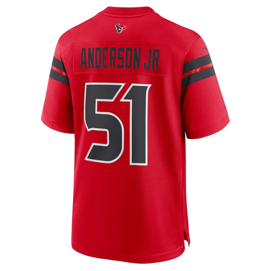Custom #51 Red HOU Football Shirt Top