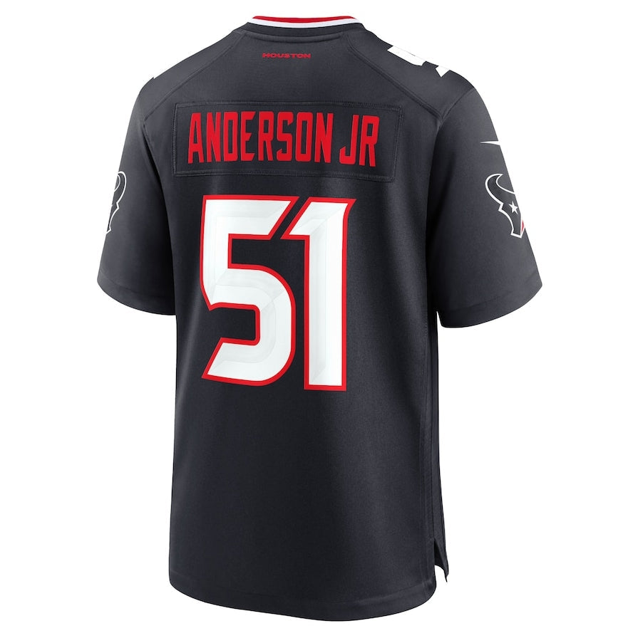 Custom #51 Navy HOU Football Shirt Top