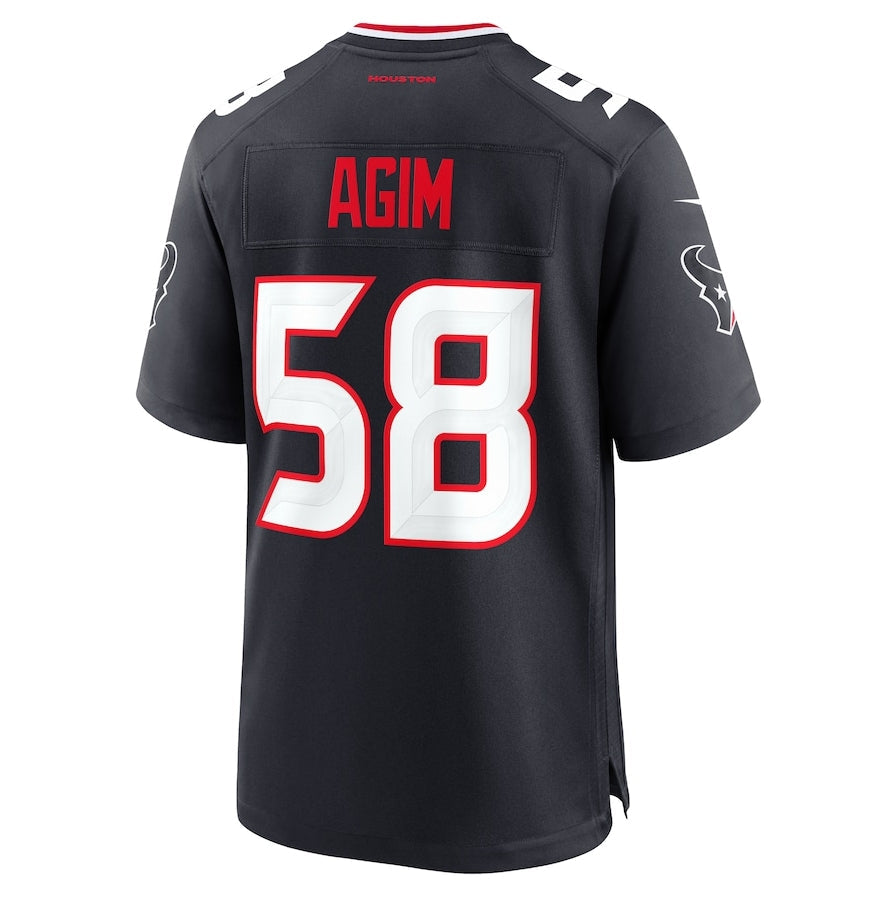 Custom #58 Navy HOU Football Shirt Top