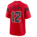 Custom #12 Red HOU Football Shirt Top