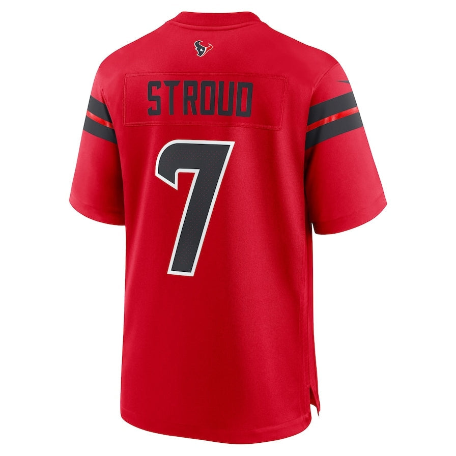 Custom #7 Red HOU Football Shirt Top