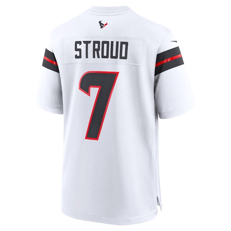 Custom #7 White HOU Football Shirt Top