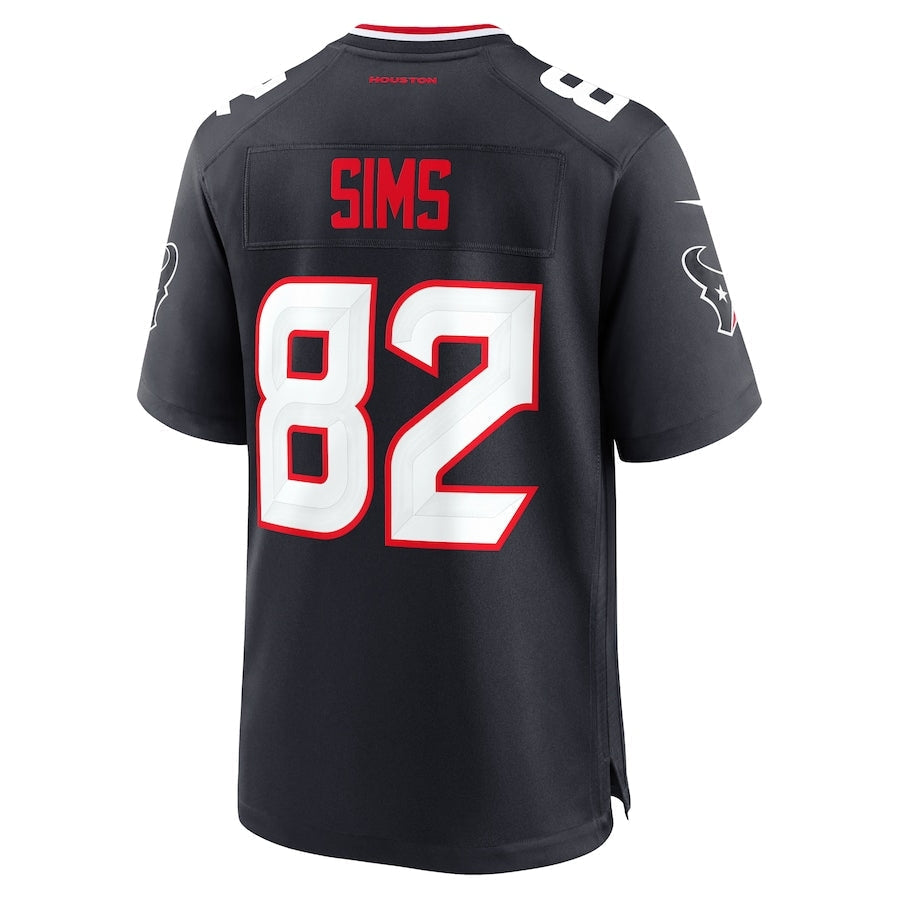 Custom #82 Navy HOU Football Shirt Top