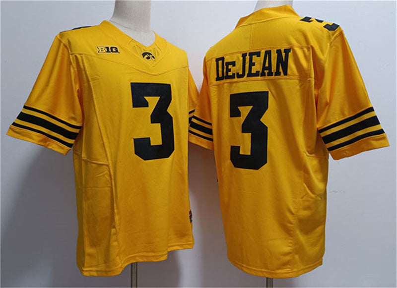 Custom #3 Yellow College Shirt Top