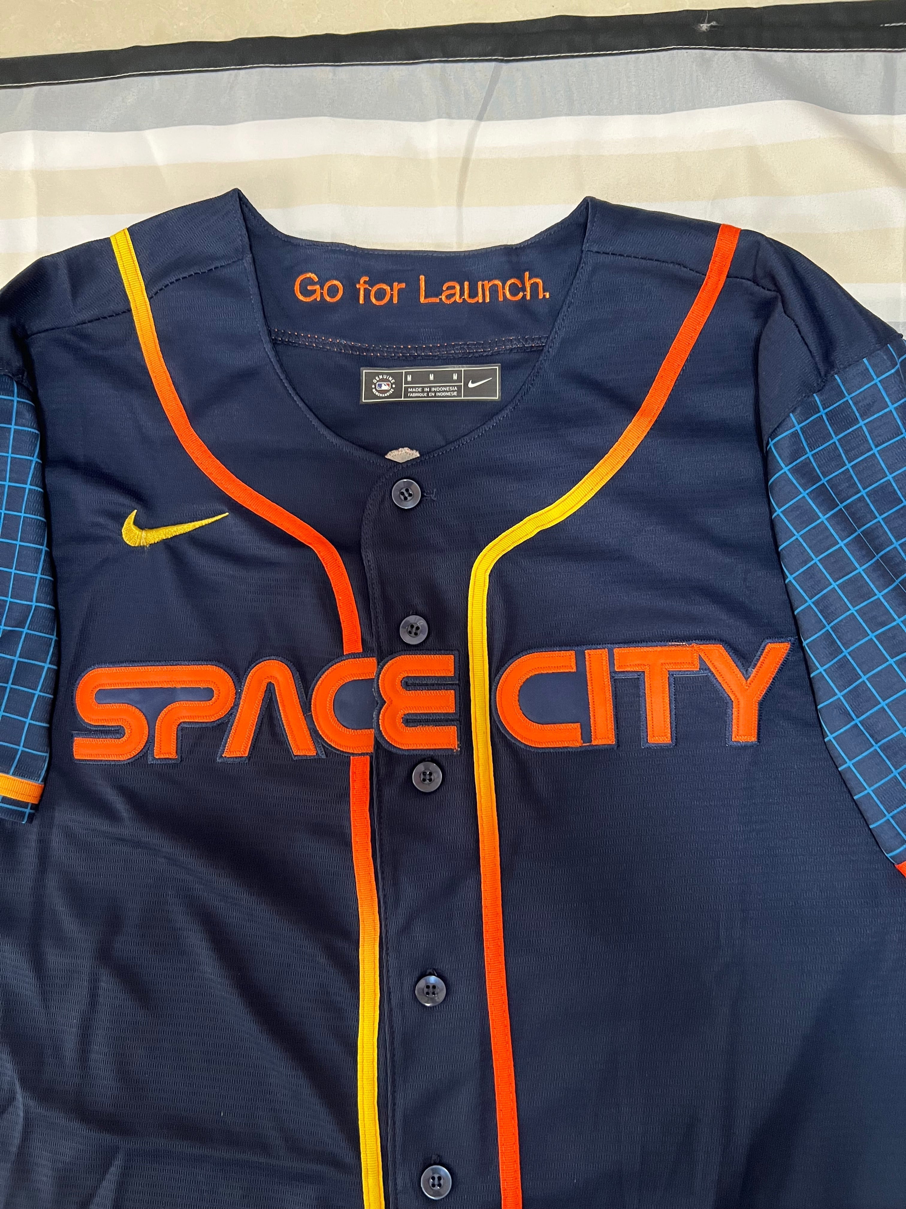 Custom #44 Navy 2022 City Connect HOU Baseball Shirt Top