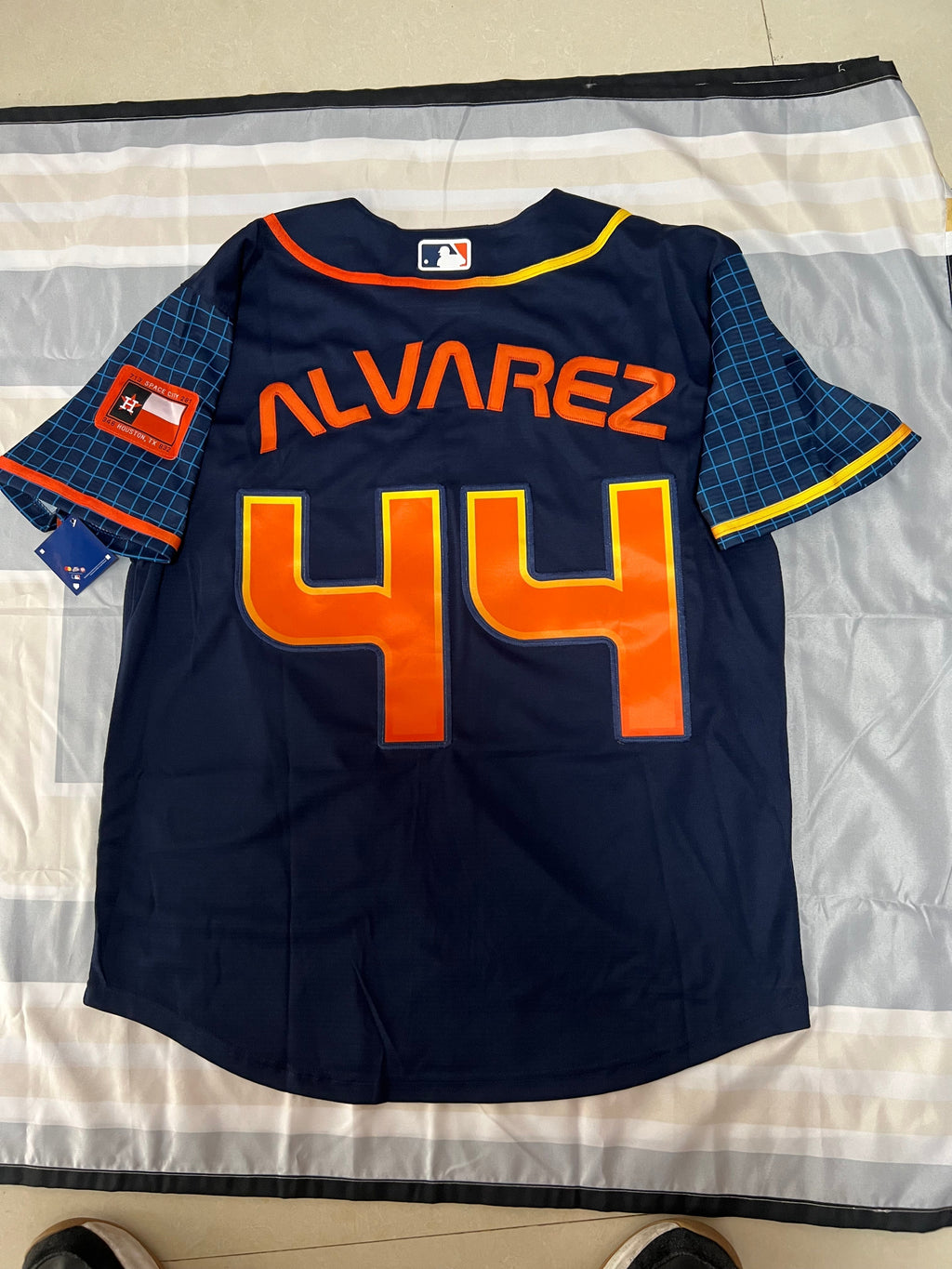 Custom #44 Navy 2022 City Connect HOU Baseball Shirt Top