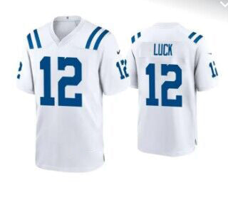 Custom #12 White IND Football Shirt Top