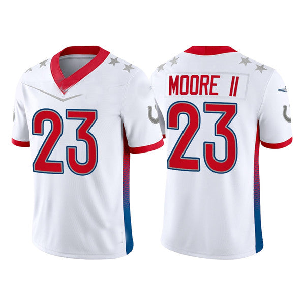 Custom #23 White 2022 IND Football Shirt Top