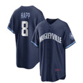 Custom #8 Navy City Connect CHC Baseball Shirt Top