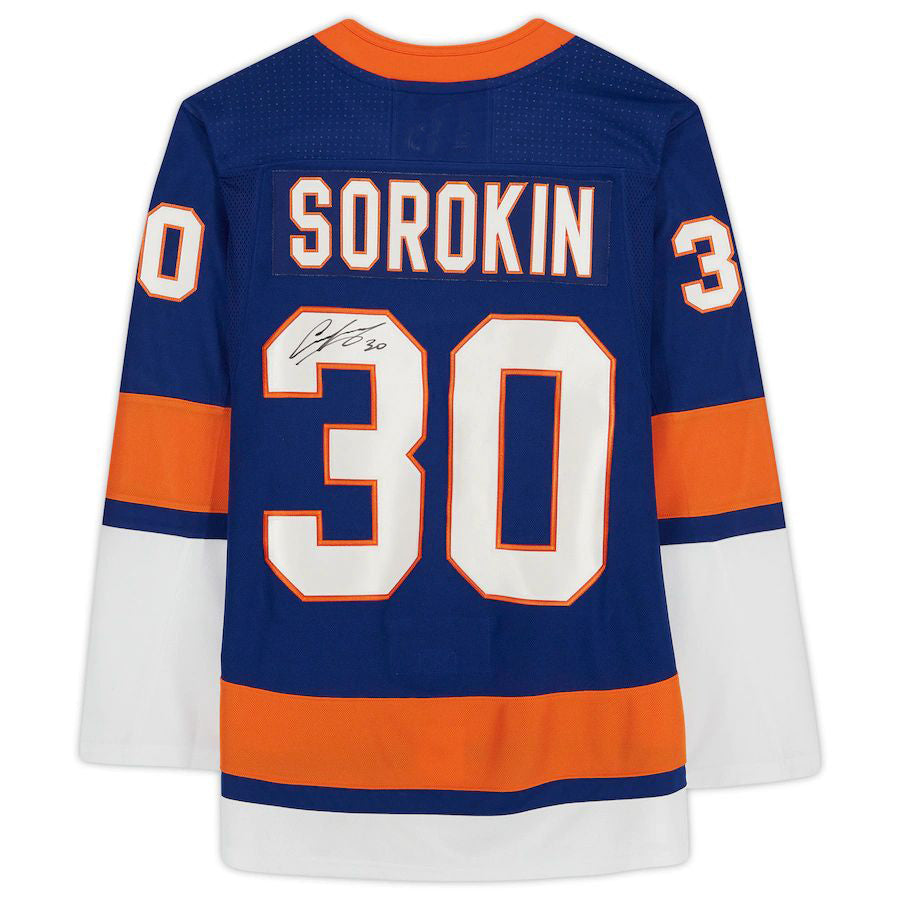 Custom #30 Blue NYI Hockey Shirt Top