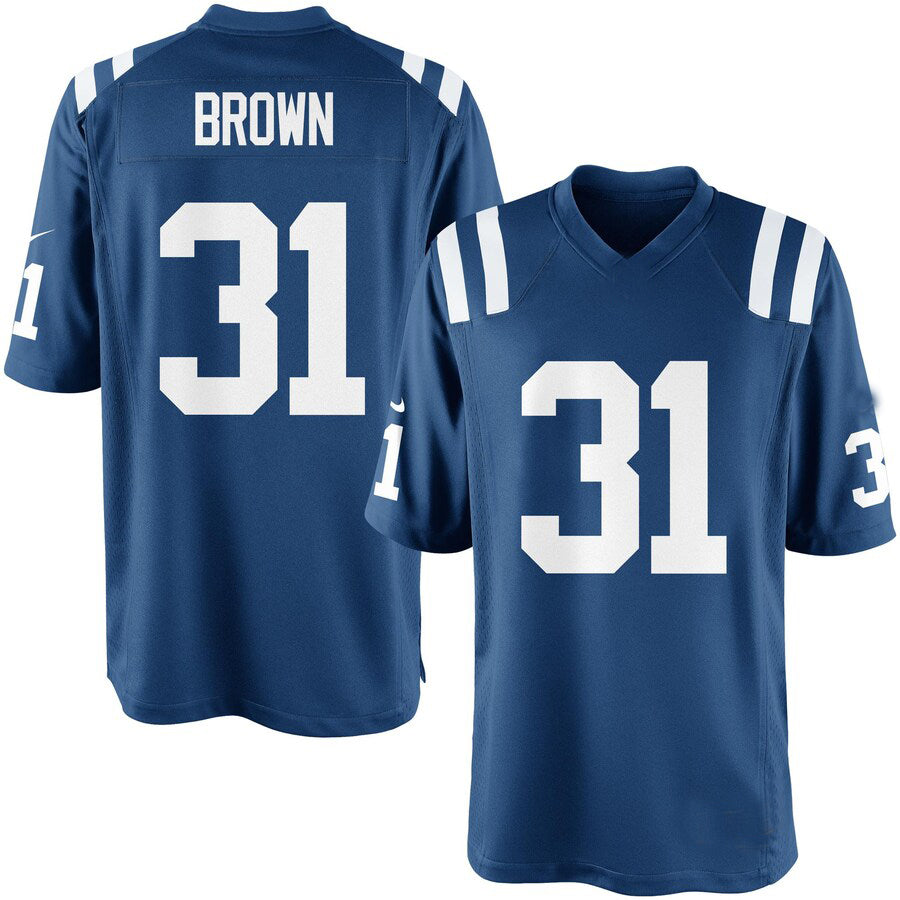 Custom #31 Brown IND Football Shirt Top