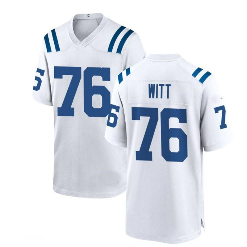 Custom #76 White IND Football Shirt Top