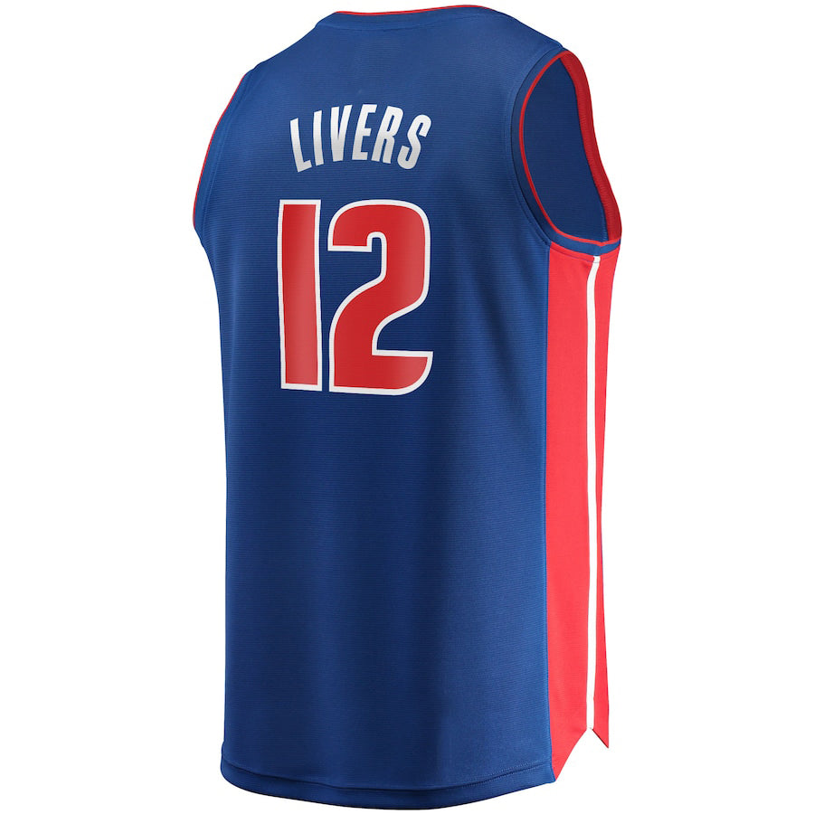 Custom #12 Blue 2021 DET Basketball Shirt Top