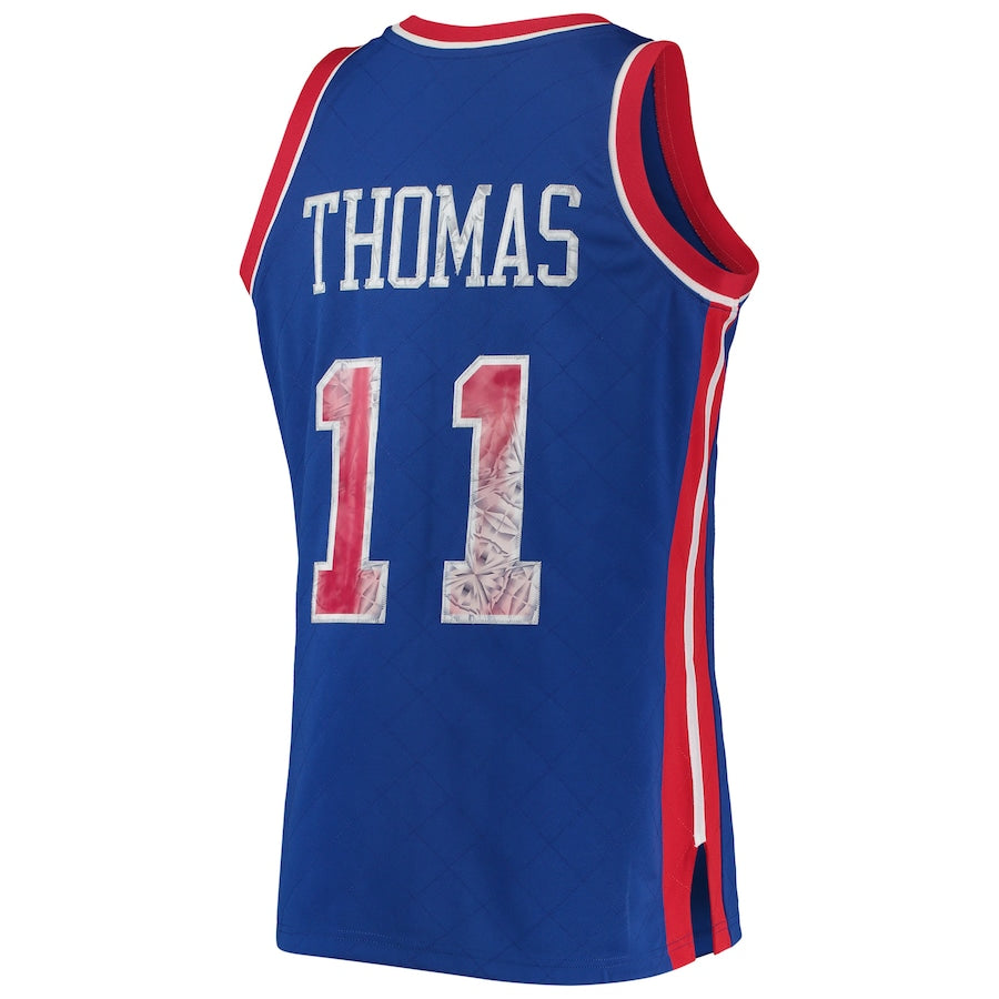 Custom #11 Blue 1996 DET Basketball Shirt Top