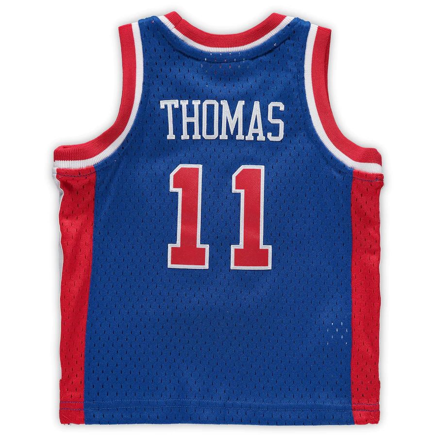 Custom #11 Blue 1988 DET Basketball Shirt Top