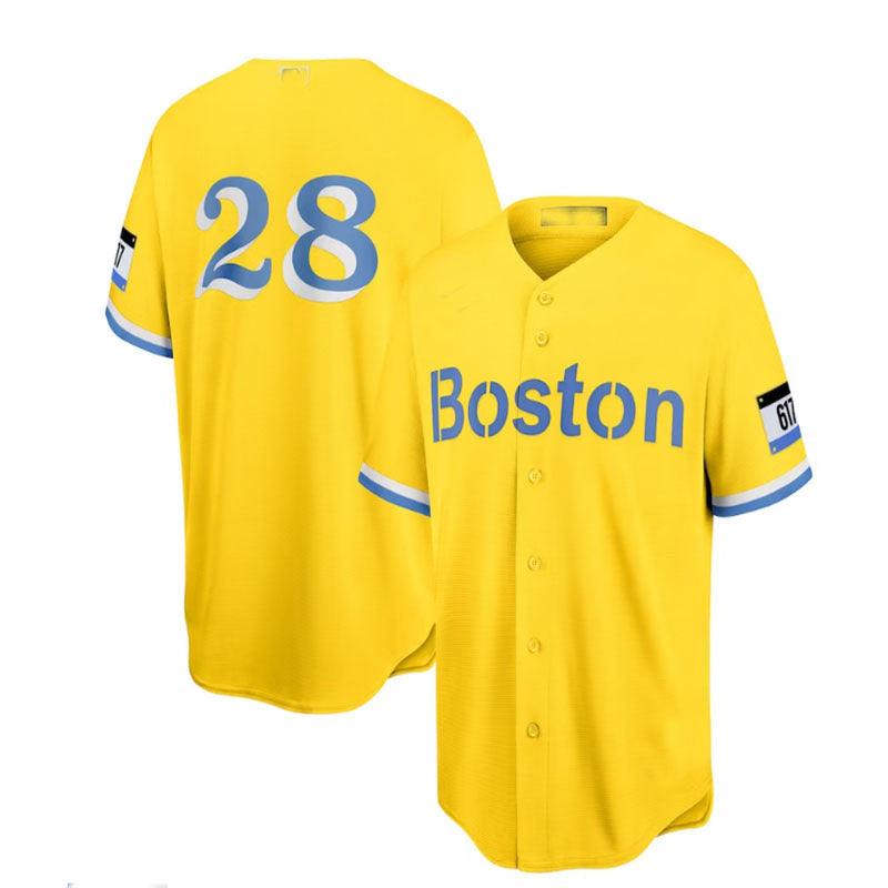 Custom #28 Red City Connect BOS Baseball Shirt Top