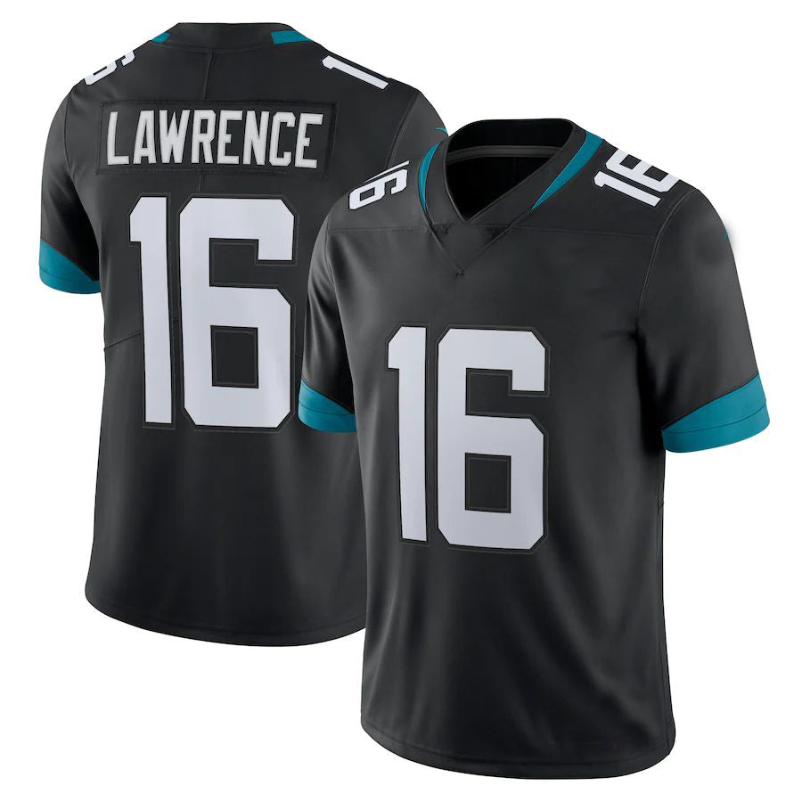 Custom #16 Black JAX Football Shirt Top