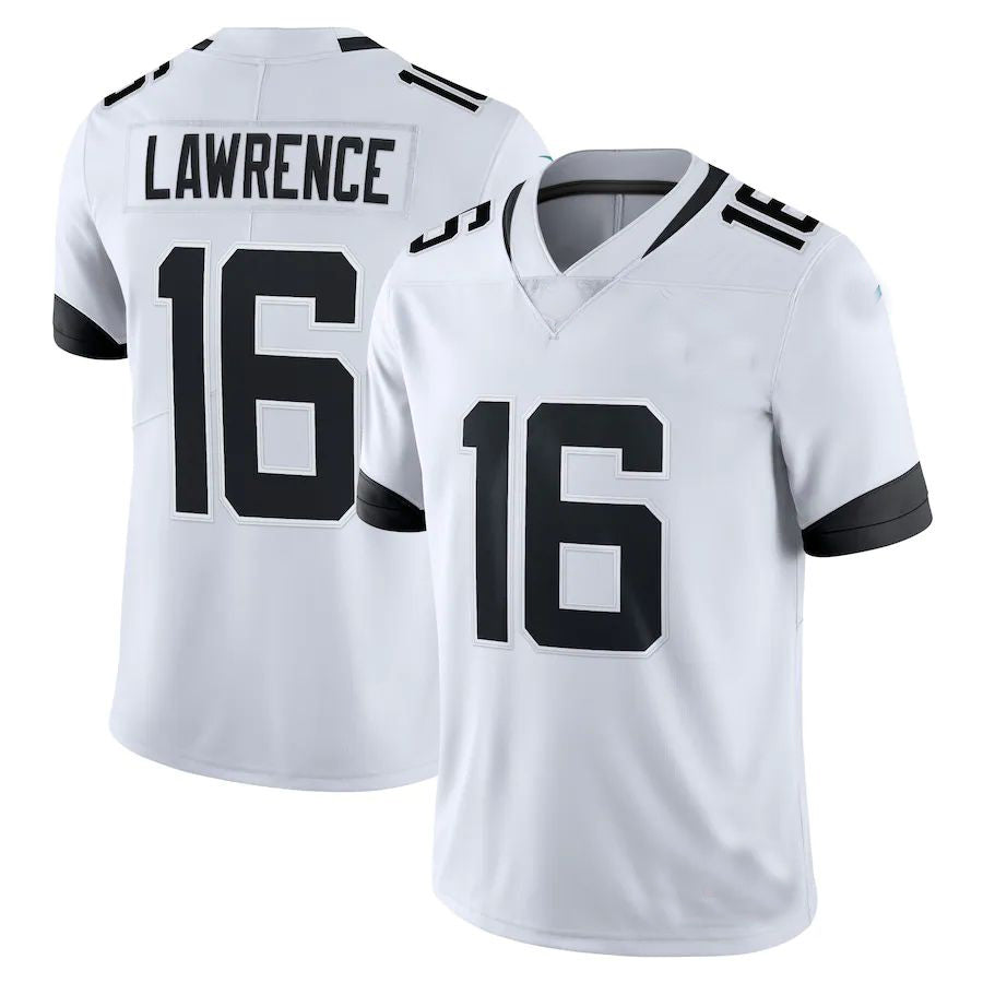 Custom #16 White JAX Football Shirt Top