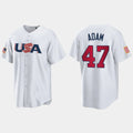 Custom #47 White 2023 TB Baseball Shirt Top