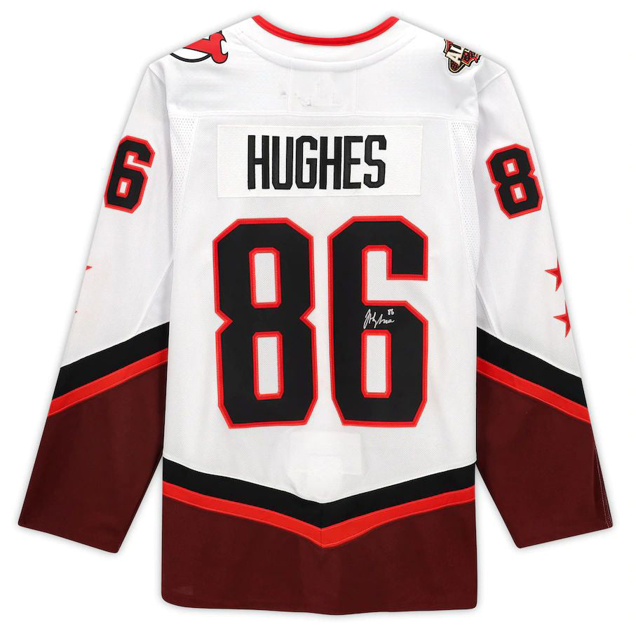 Custom #86 White 2022 NJD Hockey Shirt Top