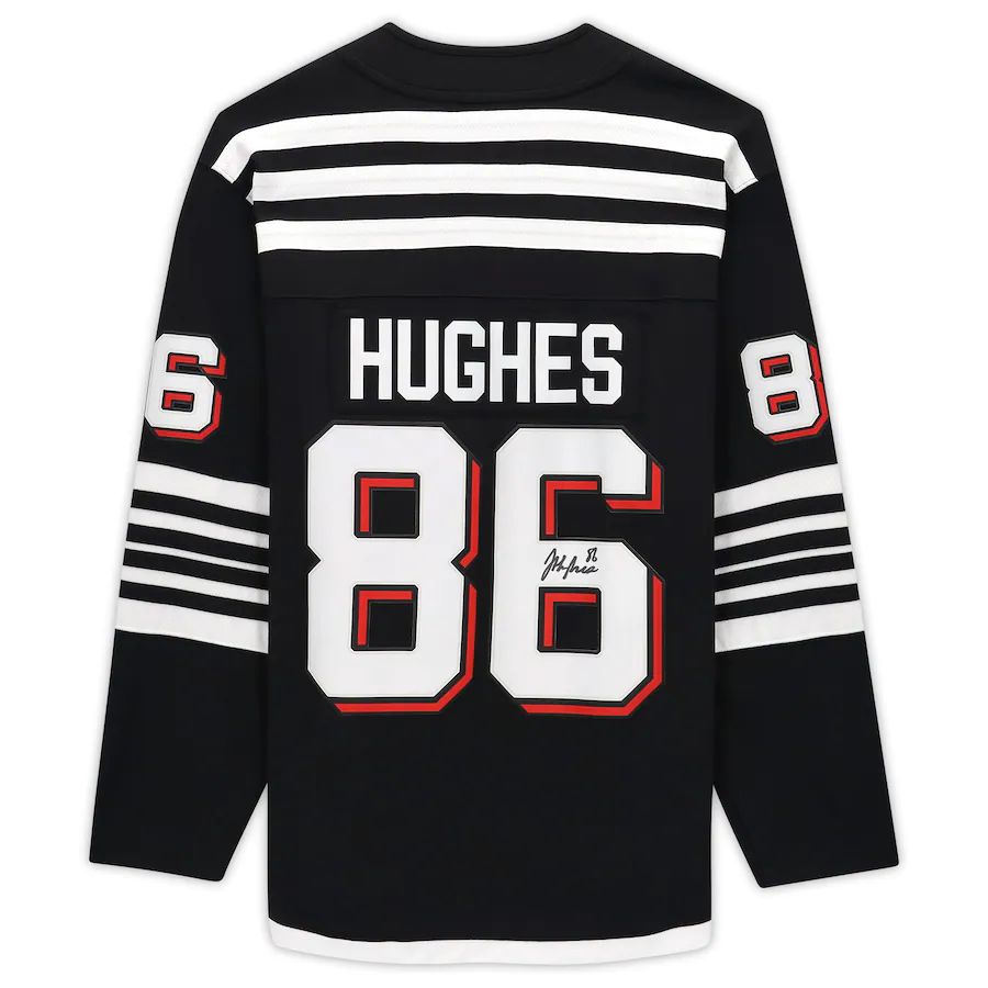 Custom #86 Black NJD Hockey Shirt Top