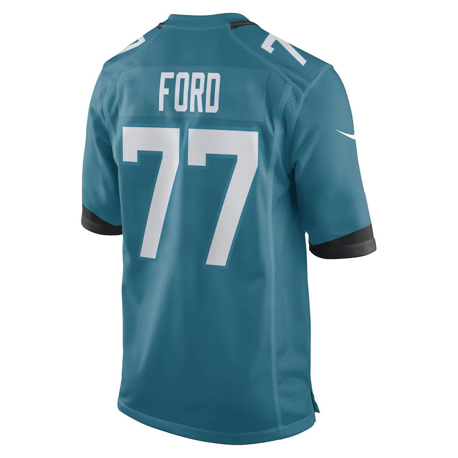 Custom #77 Teal JAX Football Shirt Top