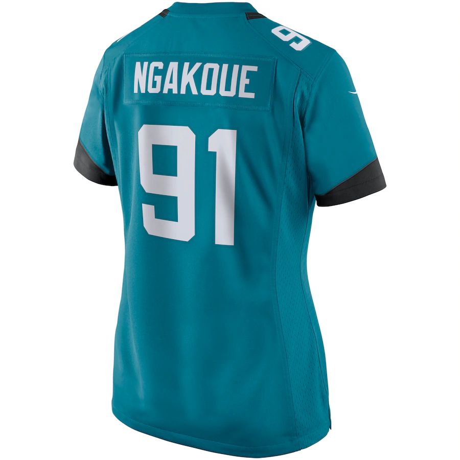 Custom #91 Teal JAX Football Shirt Top