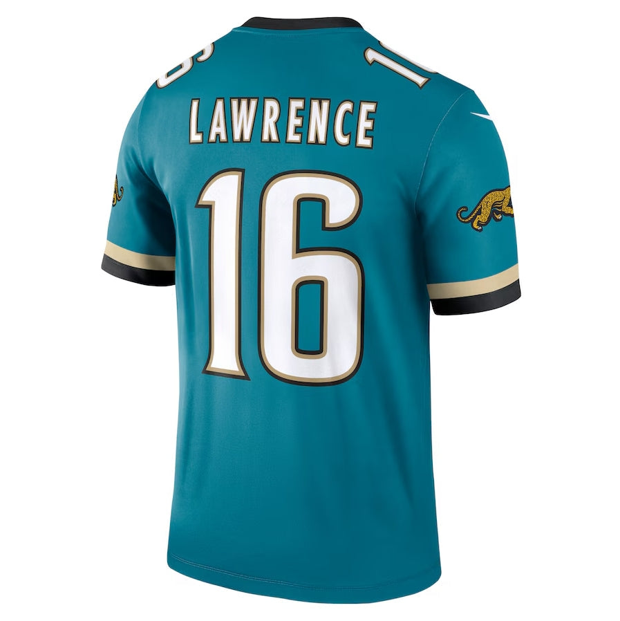 Custom #16 Teal Throwback JAX Football Shirt Top