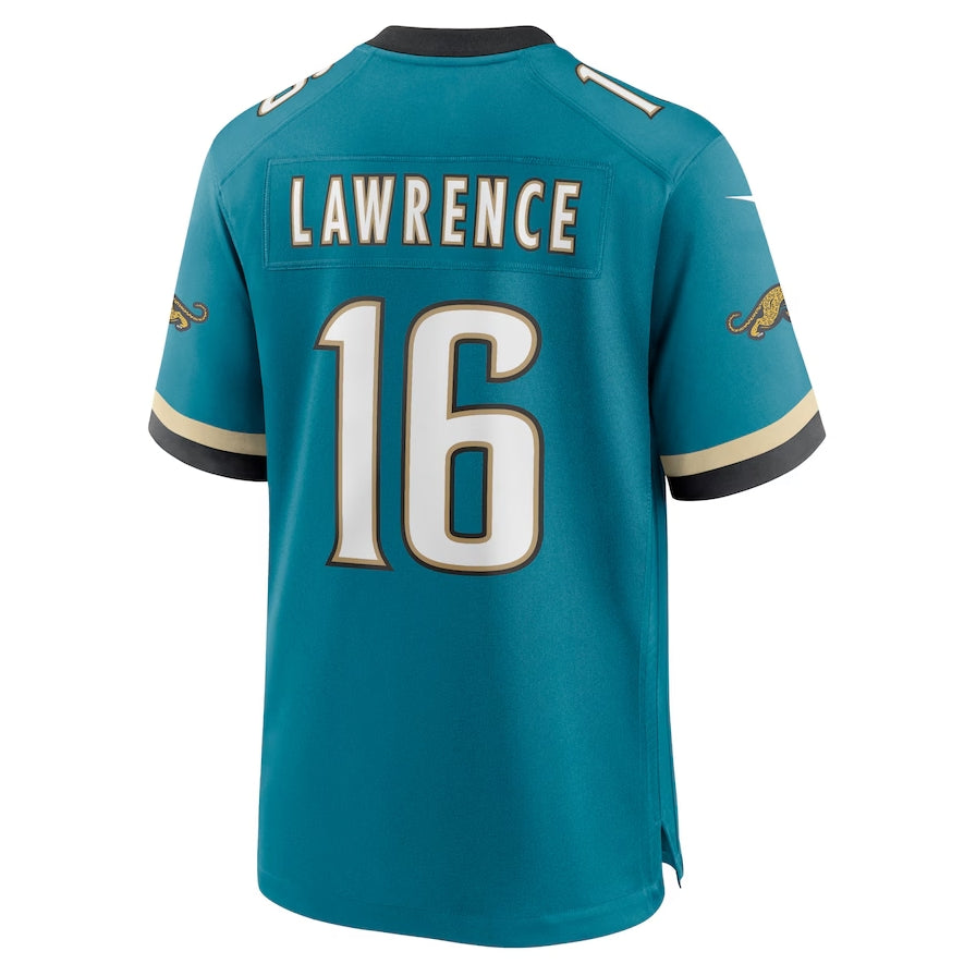 Custom #16 Teal Throwback JAX Football Shirt Top