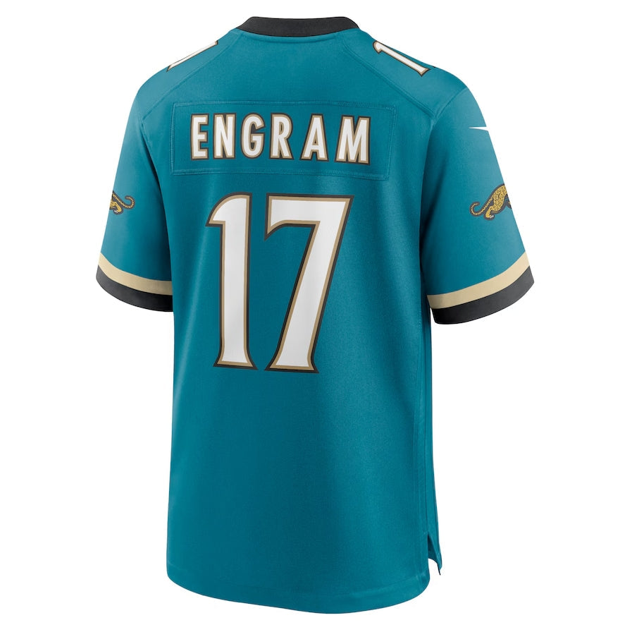 Custom #17 Teal Throwback JAX Football Shirt Top