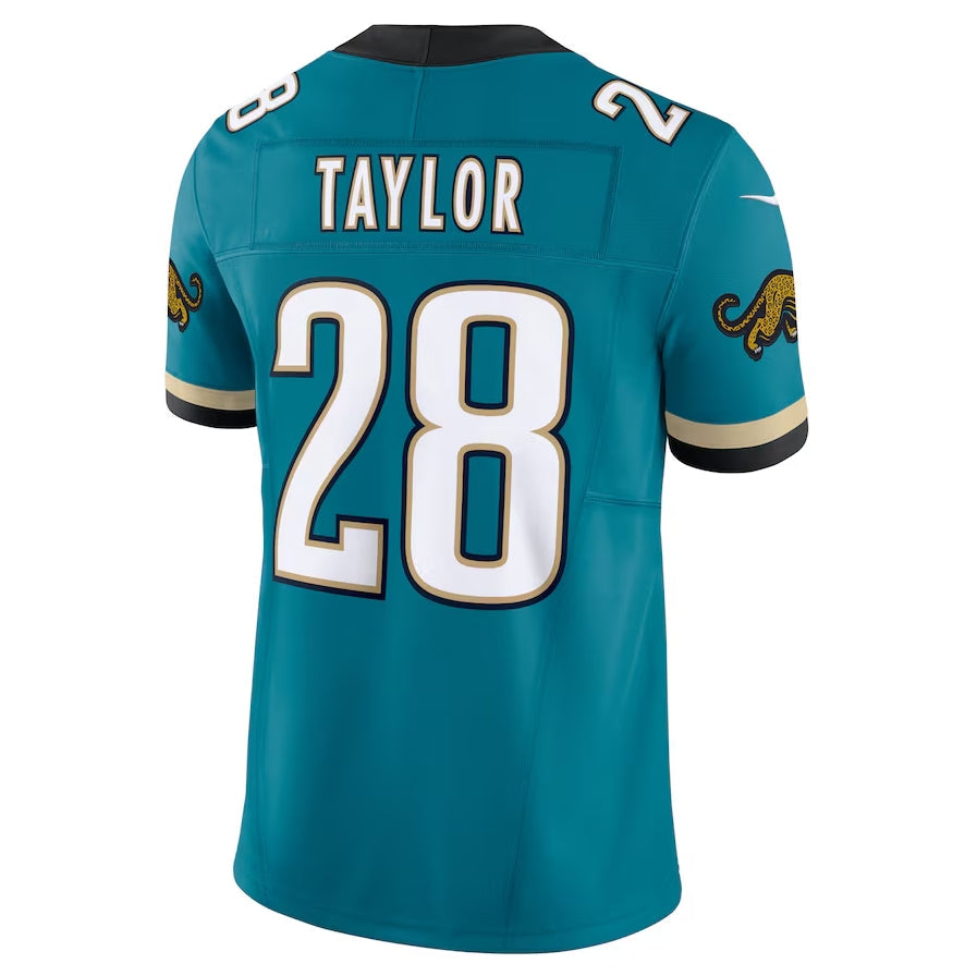 Custom #28 Teal Throwback JAX Football Shirt Top