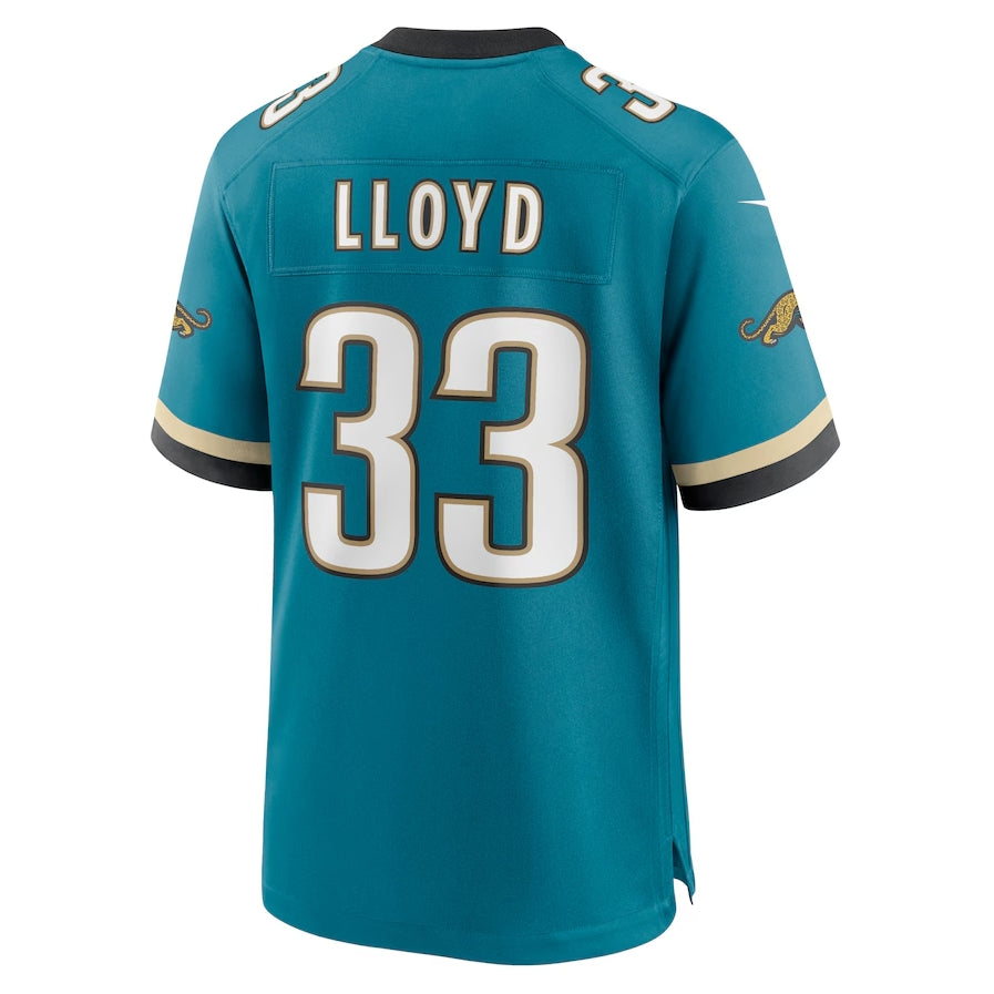 Custom #33 Teal Throwback JAX Football Shirt Top