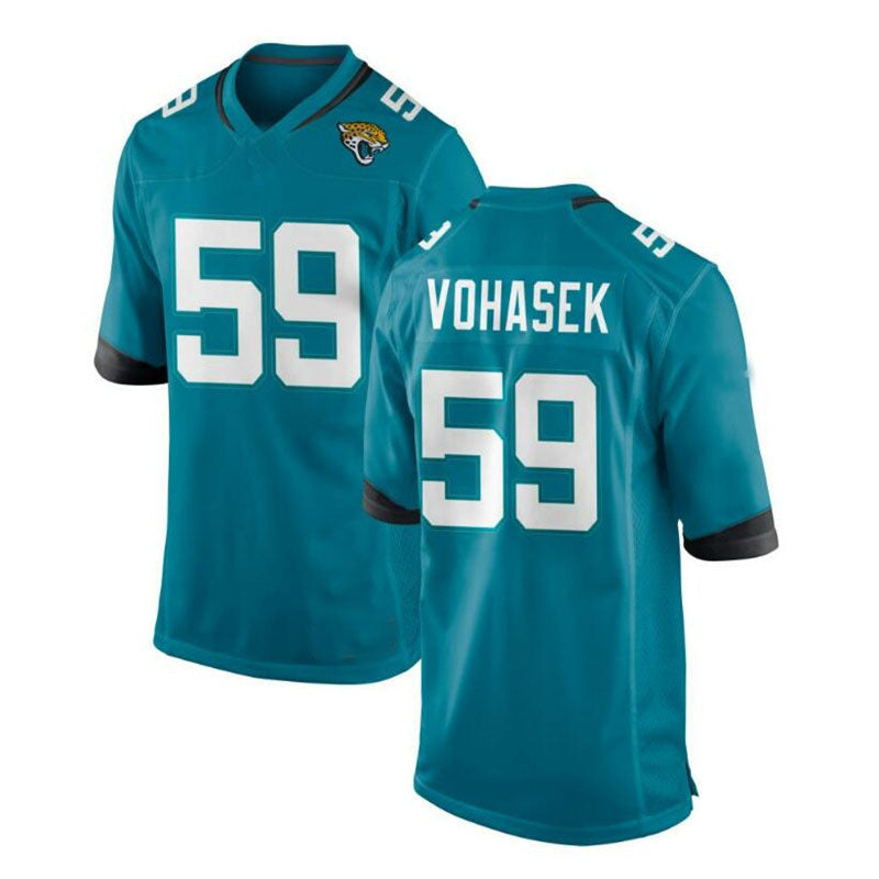 Custom #59 Teal JAX Football Shirt Top