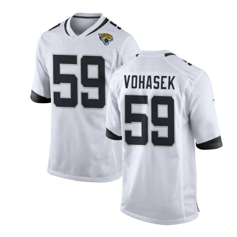 Custom #59 White JAX Football Shirt Top