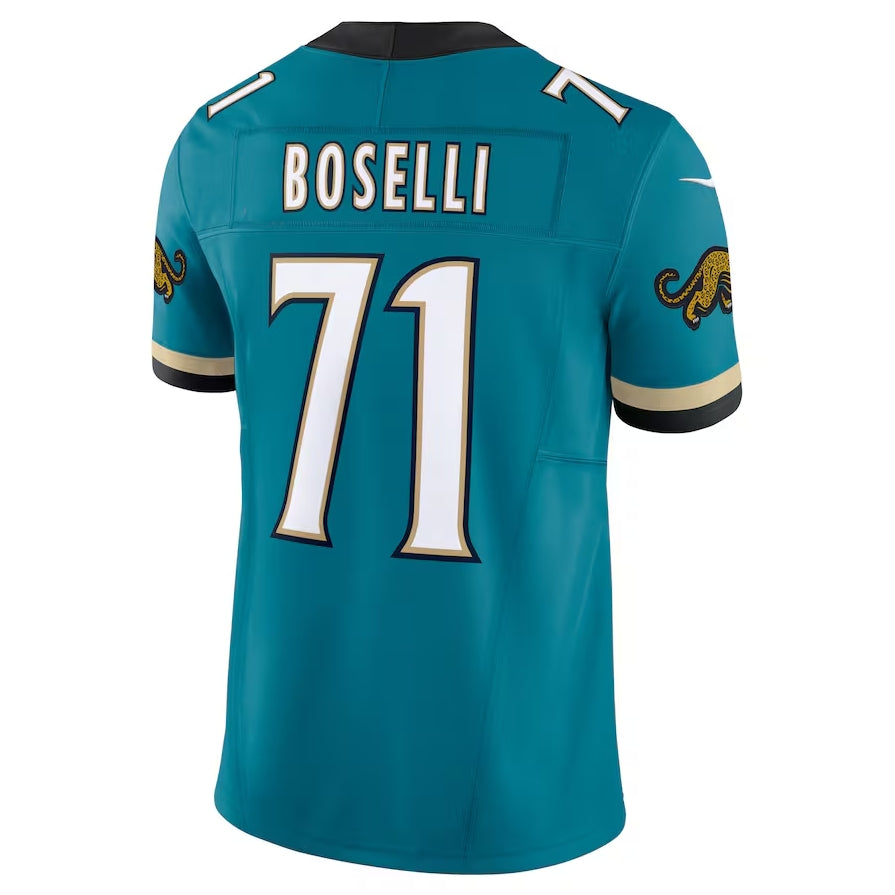 Custom #71 Teal Throwback JAX Football Shirt Top