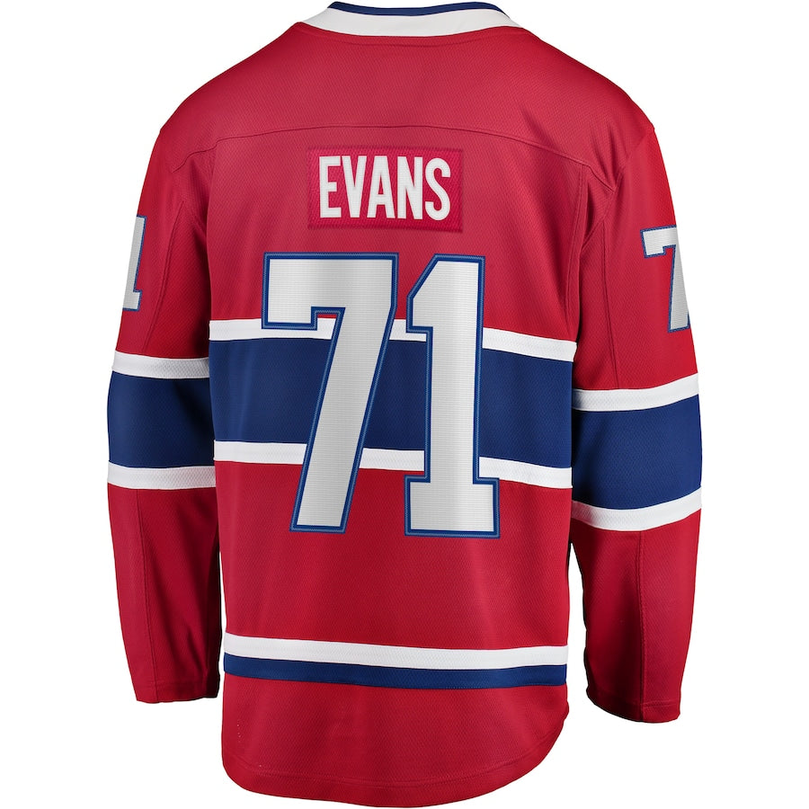 Custom #71 Red MTL Hockey Shirt Top