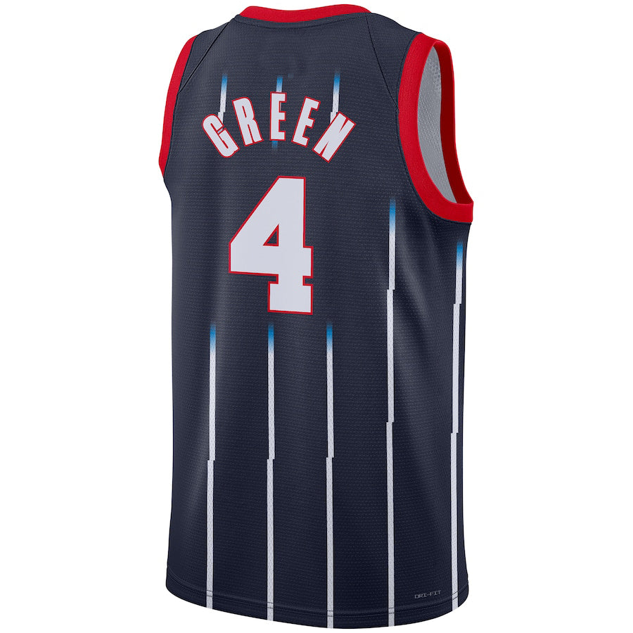 Custom #4 Green 2022 HOU Basketball Shirt Top