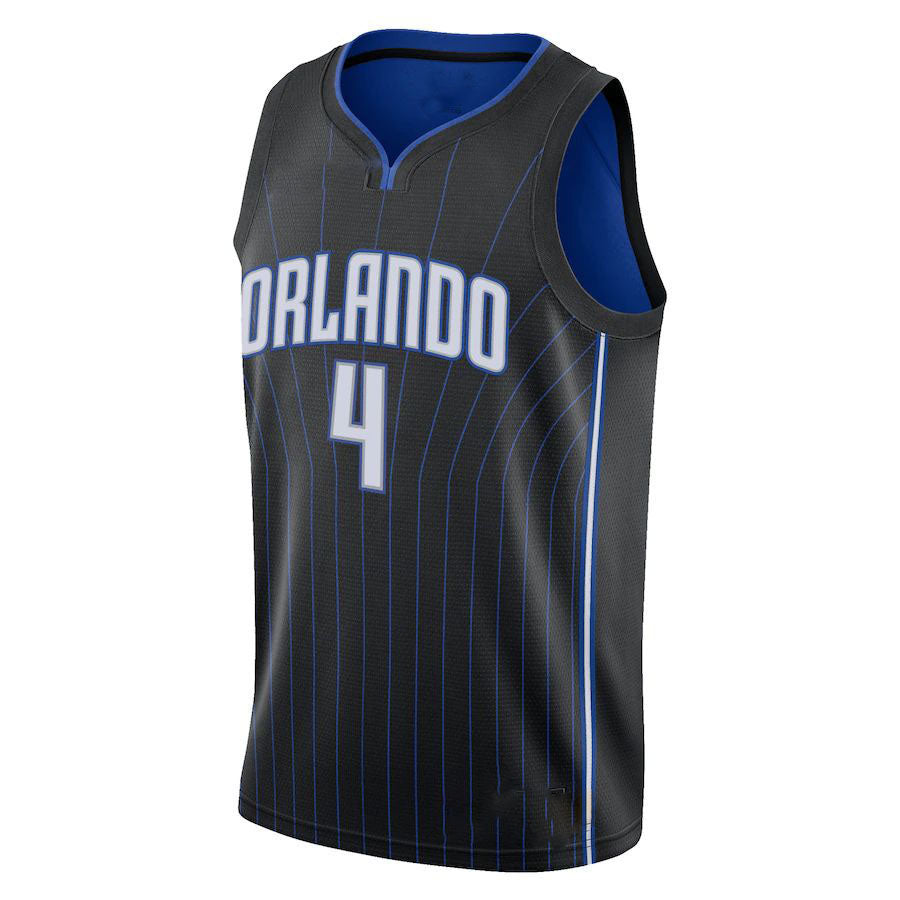 Custom #4 Black 2021 ORL Basketball Shirt Top