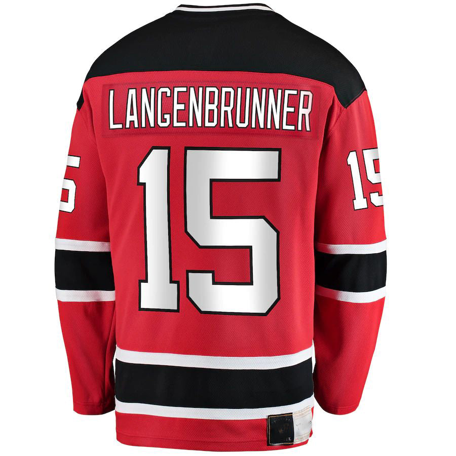 Custom #15 Red NJD Hockey Shirt Top