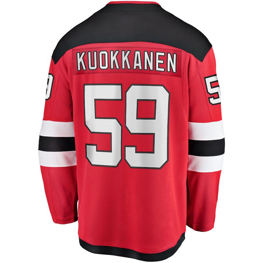 Custom #59 Red NJD Hockey Shirt Top
