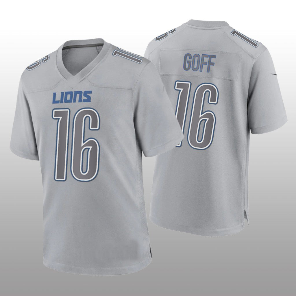 Custom #16 Gray DET Football Shirt Top