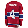 Custom #4 Red MTL Hockey Shirt Top