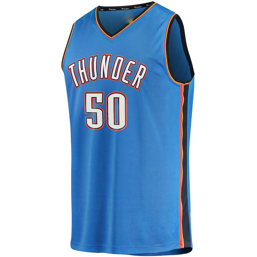 Custom #50 Blue 2021 OKC Basketball Shirt Top